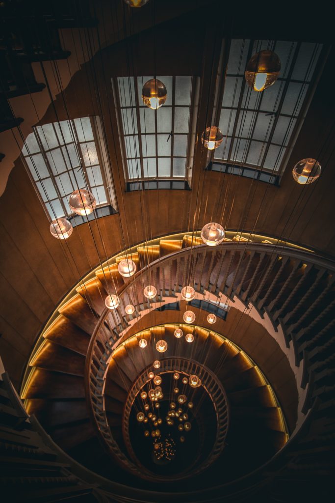 Staircase that illustrates the beauty of the golden ratio.