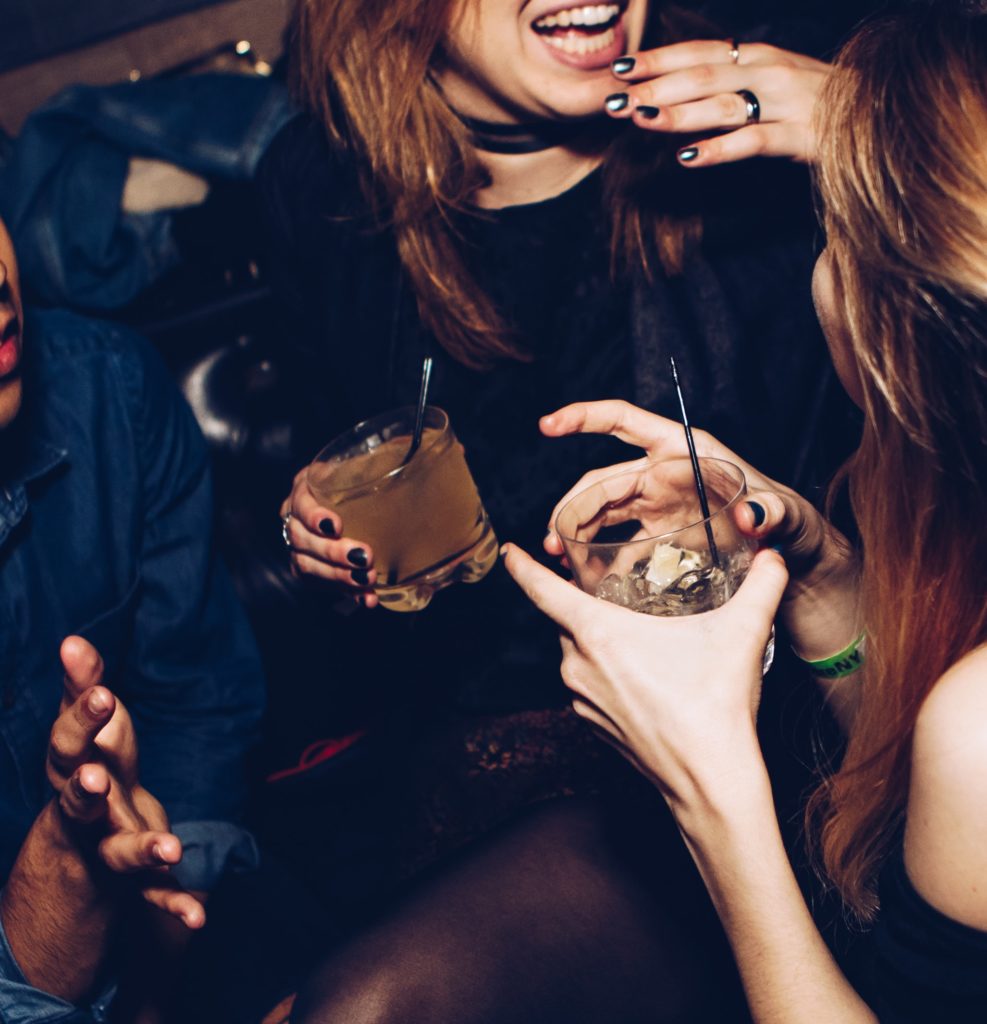 girl actively listening at party