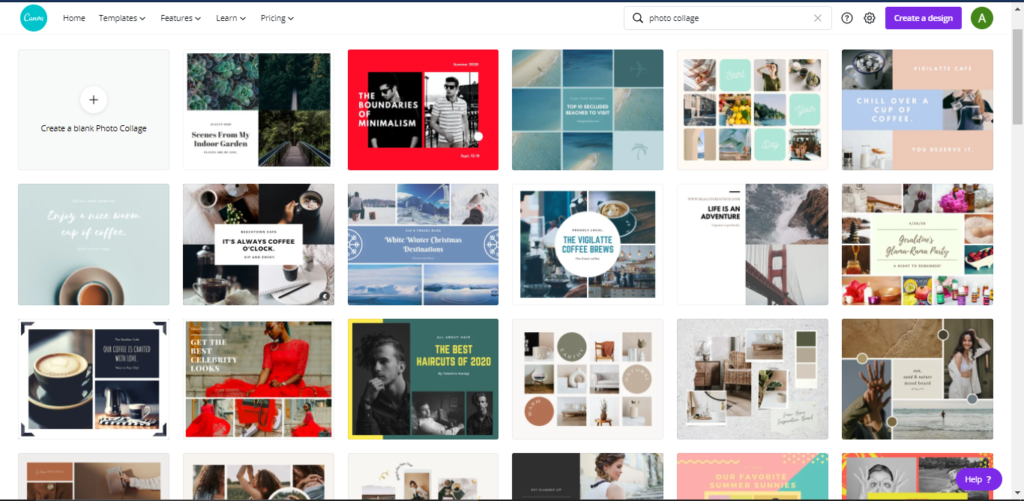 templates of printable vision boards found on canva