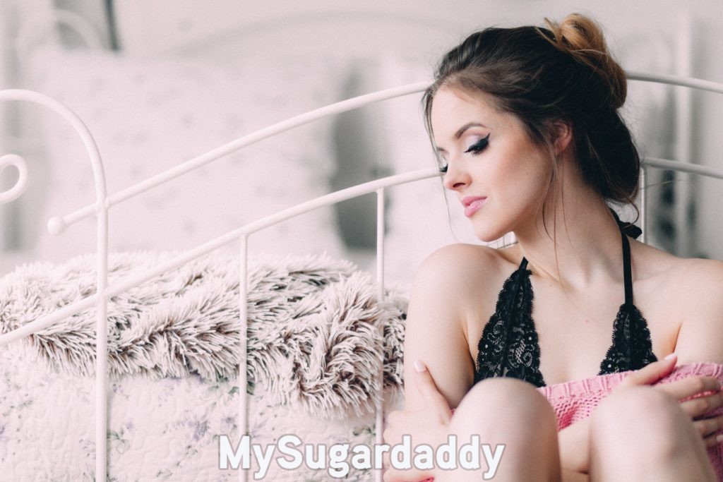 daddy issues sugar baby sad about being alone in her bedroom